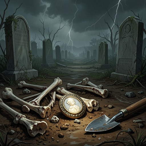The Cameo’s Journey from "Satan". This flow follows the cursed cameo from its emergence in a cemetery to its disputed recovery and final disappearance.