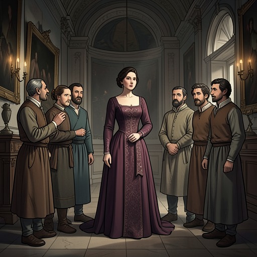 The Zasyekin Family’s Social Position from "First Love". This flow follows the contrast between Princess Zasyekin’s aristocratic title, financial dependence, and her daughter’s cultivated bearing.