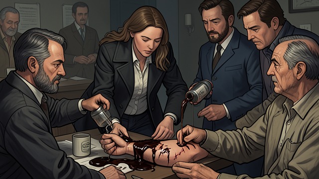 A Field Test from "Theodosia and the Serpents of Chaos". A Field Test The wax treatment Theodosia directs the operatives to encase Danver’s cursed arm in melted wax.