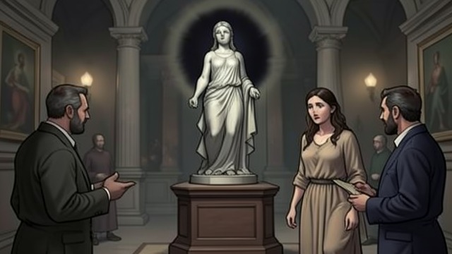 The Cursed Arrival from "Theodosia and the Serpents of Chaos". The Cursed Arrival A familiar warning A shipment from Henrietta Throckmorton brings the Bastet statuette into the Museum of Legends and Antiquities.