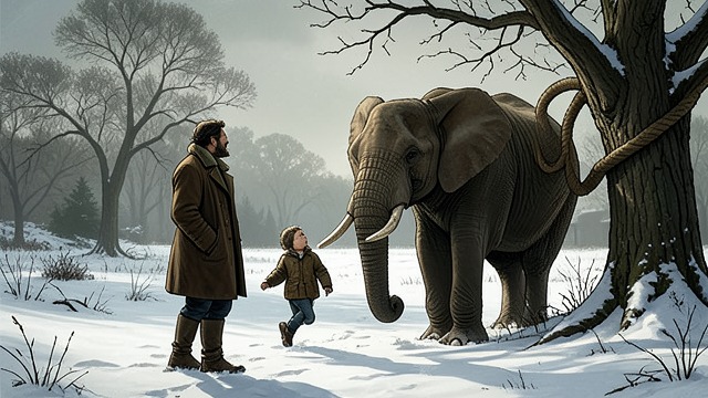 A Promise to the Elephant from "The Magician's Elephant". A Promise to the Elephant A commitment made in distress Peter sees the elephant’s heartbreak and promises to get her home.