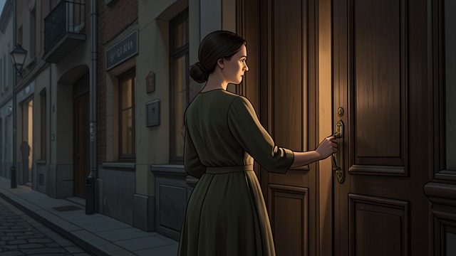 The Sister at the Door from "The Magician's Elephant". The Sister at the Door A fixed post Sister Marie guards the orphanage’s front entrance and is the only person permitted to open and close it.