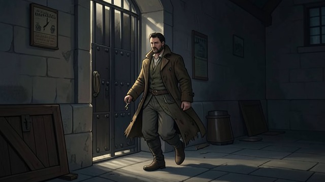 The Prison Door Opens from "The Magician's Elephant". The Prison Door Opens The required parties arrive The group brings both the elephant and Bettine LaVaughn to the prison.