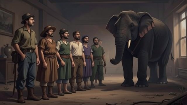 A Crowd Expects Delivery from "The Magician's Elephant". A Crowd Expects Delivery Private wishes gather People from different walks of life wait together to see the elephant.