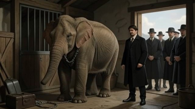 Detained as a Criminal from "The Magician's Elephant". Detained as a Criminal A creature under guard Police chain the elephant in a stable after she appears through the roof.