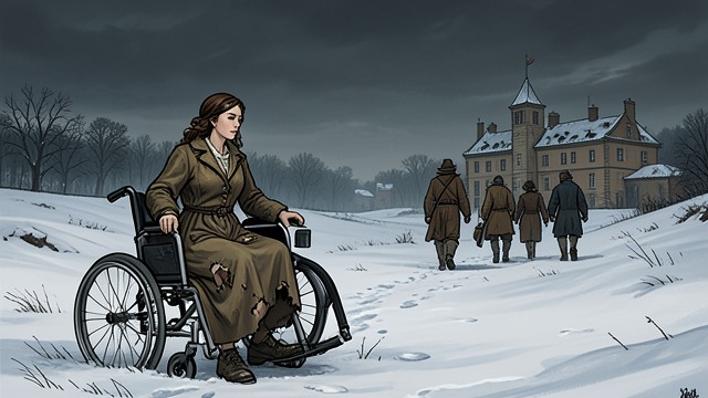 The Wheelchair in the Snow from "The Magician's Elephant". The Wheelchair in the Snow A strange itinerary Bettine questions why they are not going straight to the prison.