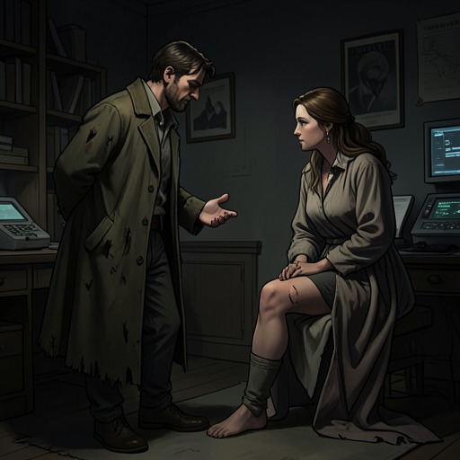 The Magician and Bettine LaVaughn from "The Magician's Elephant". Their relationship moves from repetitive accusation and excuse toward a direct admission of harm and a release from punishment.