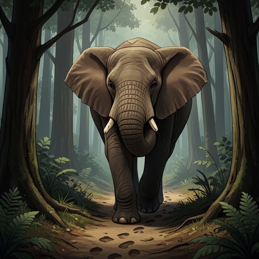 The Elephant's Journey Home from "The Magician's Elephant". The elephant’s thread moves from unwanted displacement through captivity and recognition toward a magical return to her own world.