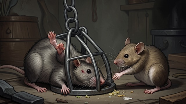 The Spring Is Cut from "The Amazing Maurice and His Educated Rodents". Courage in a Trap A critical decision Darktan tells Nourishing to identify the mechanism while he is pinned and in severe pain.
