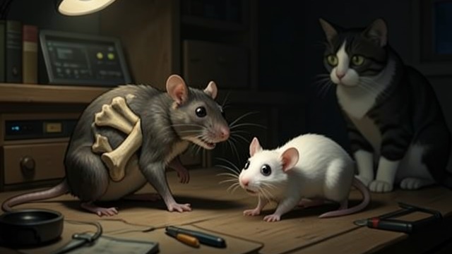 The Bone Rat Appears from "The Amazing Maurice and His Educated Rodents". A Threshold Between Lives A familiar figure Maurice sees the Bone Rat approach Dangerous Beans and attacks it, refusing to let the Rat be taken.