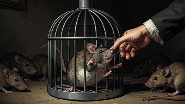 Hamnpork’s Capture from "The Amazing Maurice and His Educated Rodents". The Leader in Danger A crisis of fury Hamnpork lashes out at the human danger surrounding the caged Rats and is taken by the Rat-catchers.