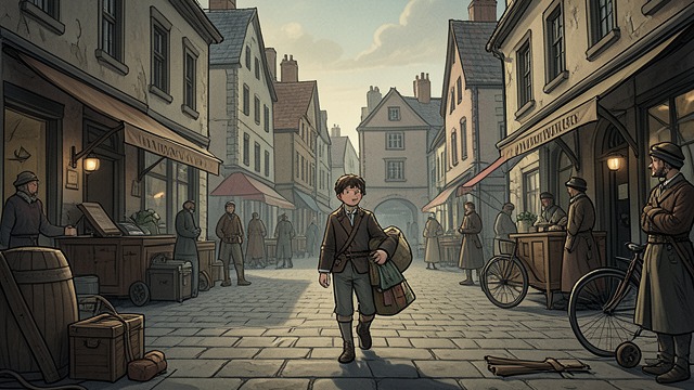 The Scheme Begins Again from "The Amazing Maurice and His Educated Rodents". Maurice’s Old Opening A new boy appears Maurice follows a foundling carrying his belongings and recognizes another chance to influence someone’s ambitions.