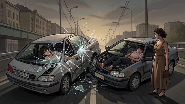 The Collision from "Accident". The Collision A split-second failure As the car crosses the Golden Gate Bridge toward Marin County, Phillip Chapman glances away from the road.