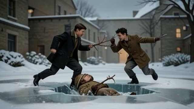 The Ice Hole from "Let the Right One In". The Ice Hole Fighting for survival Jonny and Micke drag Oskar toward a hole in the ice; he uses a branch to strike Jonny and escapes to seek help.