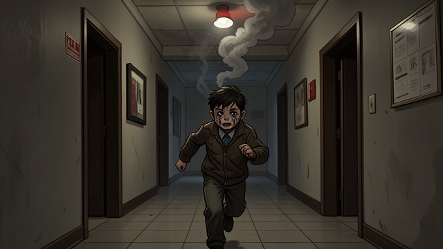 The Fire Alarm from "Let the Right One In". The Fire Alarm A brief release The desks catch faster than Oskar expects, and the fire alarm rings through the school as he runs away.