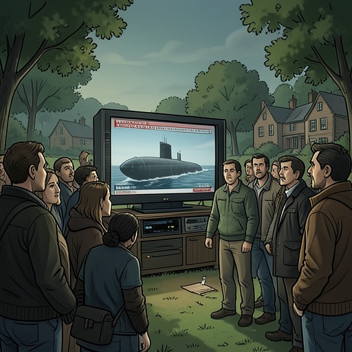 The Submarine and the Public Mood from "Let the Right One In". This flow traces the way a real geopolitical scare briefly competes with, and then overlaps, Blackeberg’s local fear of murder.