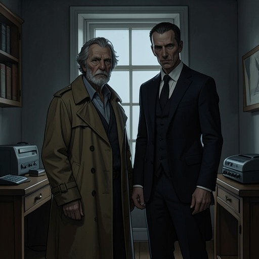 The Narrator and Barney from "The IPCRESS File". An old friendship gives Barney the courage to warn the narrator, though his death leaves the narrator unable to know the full cost of that choice.