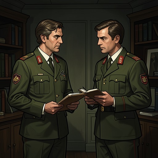 The Narrator and Ross from "The IPCRESS File". The narrator and Ross move from antagonism and an attempted sale of intelligence to an uneasy operational partnership.