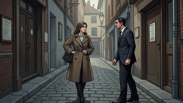 The Five Blocks from "Elena Knows". Reaching the Station A narrowing choice Elena can take the shorter route past the bank or detour to avoid neighbors.