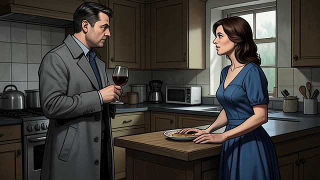 The First Dinner from "Elena Knows". An Introduction at Home A visitor becomes familiar Roberto comes to dinner with strawberry sparkling wine.