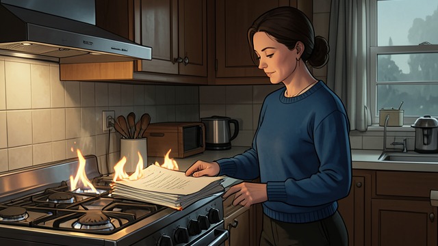 The Burning Pamphlets from "Elena Knows". Refusal in the Kitchen A failed offer of guidance Elena reads care pamphlets and tries to call Rita to discuss them.