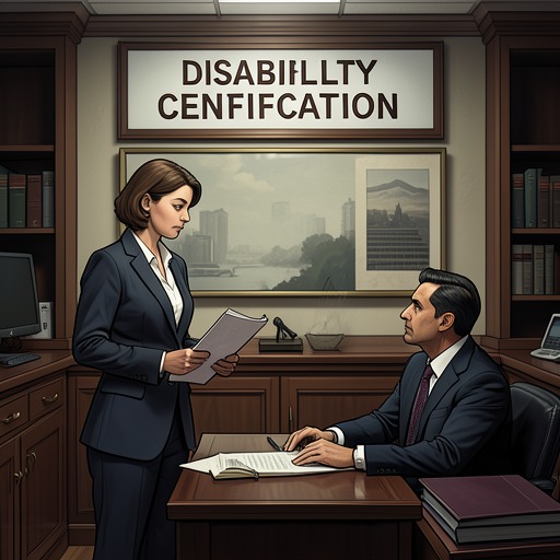 The Rejected Certification from "Elena Knows". The disability-certification episode traces a struggle over who has authority to recognize Elena's impairment and how the state assigns its costs.
