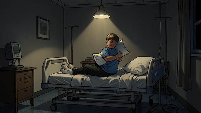 The Hospital Room Door from "Wann wird es endlich wieder so, wie es nie war". The Hospital Room Door Becoming a Patient Joachim(Jocki) is carried into a locked room at Hesterberg after his outburst.
