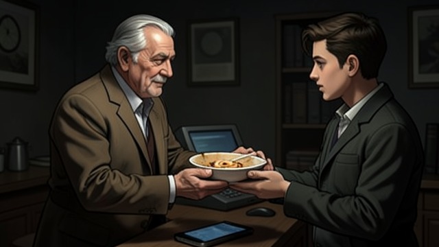 The Father Receives the Gift from "Wann wird es endlich wieder so, wie es nie war". The Father Receives the Gift A Quiet Disclosure Hermann asks what happened to the marzipan.