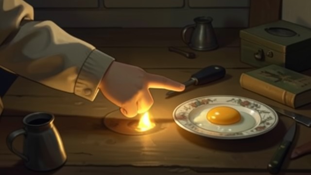A Color Repeats from "Wann wird es endlich wieder so, wie es nie war". A Color Repeats Attention to Details Joachim(Jocki) sees yellow-orange in the bird’s eye rings, the cigarette ember, and the egg yolk.