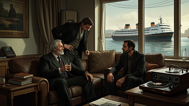 The Brothers Dance from "Wann wird es endlich wieder so, wie es nie war". The Brothers Dance A Shared Response The brothers sit together, drink whiskey, and listen to a record.