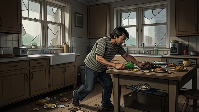 An Interrupted Funeral from "Wann wird es endlich wieder so, wie es nie war". An Interrupted Funeral The House Is Broken Into While mourners attend the funeral, Joachim(Jocki) returns home and finds the house ransacked.