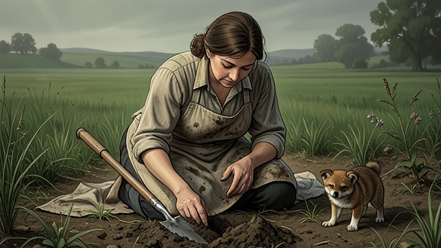 The Mother Does the Work from "Wann wird es endlich wieder so, wie es nie war". The Mother Does the Work Plans and Labor Hermann studies rural life and imagines farms, gardens, and animals.