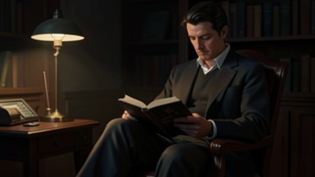 The Reader in the Chair from "Wann wird es endlich wieder so, wie es nie war". The Reader in the Chair Partial Presence Hermann comes home from the hospital and disappears into his reading chair.