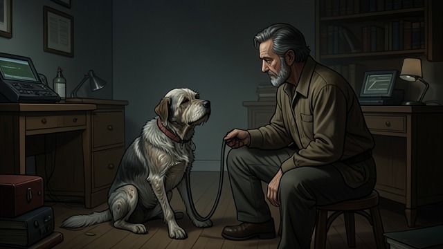 The Dog Survives the Family from "Wann wird es endlich wieder so, wie es nie war". The Dog Survives the Family A Living Remnant The aging dog remains associated with Martin, its owner, after the brother dies.