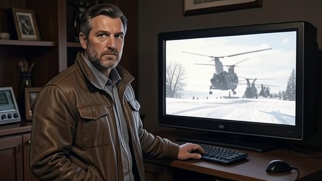 The Helicopter Returns from "Wann wird es endlich wieder so, wie es nie war". The Helicopter Returns Relief Hermann comes back unharmed after delivering insulin to Michaela.