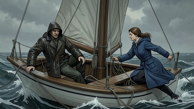 The Exam in Strong Wind from "Wann wird es endlich wieder so, wie es nie war". The Exam in Strong Wind The Practical Test Hermann and his wife face a difficult sailing examination in strong wind.