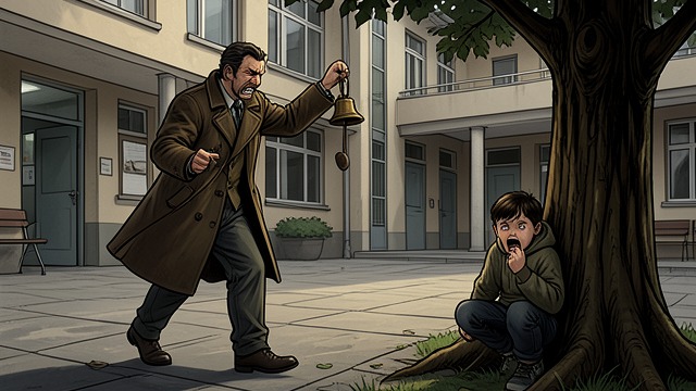 A Sound Approaches from "Wann wird es endlich wieder so, wie es nie war". A Sound Approaches Fear The Bell ringer walks the hospital grounds swinging heavy bells and grinding his teeth.