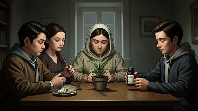 Assigned Specialties from "Wann wird es endlich wieder so, wie es nie war". Assigned Specialties A Family Game Hermann asks questions during meals, assigning each family member a specialty such as fish, plants, or medicine.