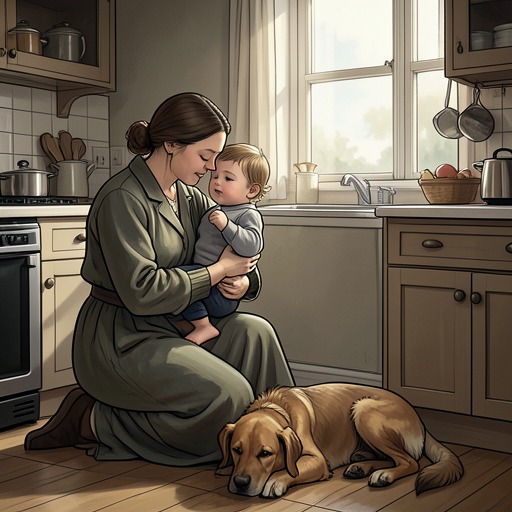 The Mother and Son’s Uneasy Care from "Wann wird es endlich wieder so, wie es nie war". This flow traces Joachim(Jocki)’s closeness with his mother through protection, conflict, shame, and their shared care for Hermann and the family dog.