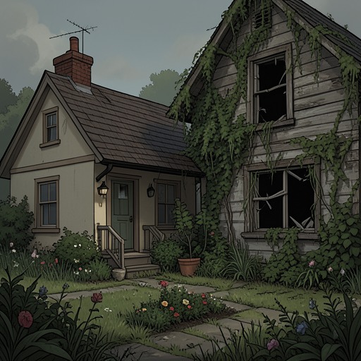 The Meisner Neighbors from "Wann wird es endlich wieder so, wie es nie war". This flow contrasts the narrator’s family’s self-sufficiency ideal with the hardship, neglect, and losses of the neighboring household.
