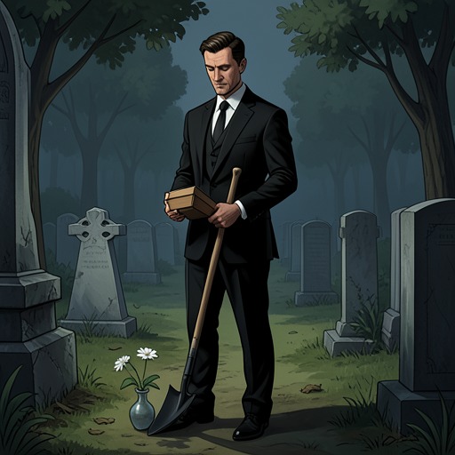 Death and the Work of Burial from "Wann wird es endlich wieder so, wie es nie war". This flow traces how childhood funerals teach Joachim(Jocki) that death is both physical fact and a ritual made by the living.