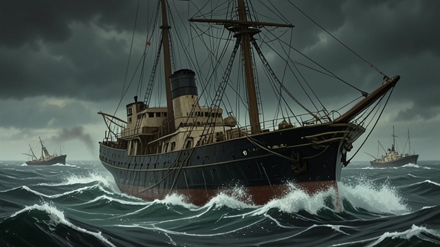 The Typhoon Damage from "The Caine Mutiny". The Typhoon Damage Survival The Caine survives the storm but loses equipment and suffers damage while nearby destroyers capsize.