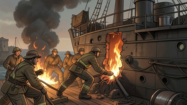 The Kamikaze Hole from "The Caine Mutiny". The Kamikaze Hole Damage A Kamikaze strikes the Caine amidships, starting a fire in the after fireroom, killing Horrible, and disabling a boiler.