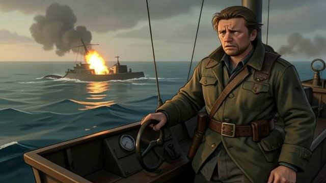 Final Return to Combat from "The Caine Mutiny". Final Return to Combat Operation The Caine joins a mine-clearing line in the China Sea and finally encounters live mines rather than exercises and tow targets.
