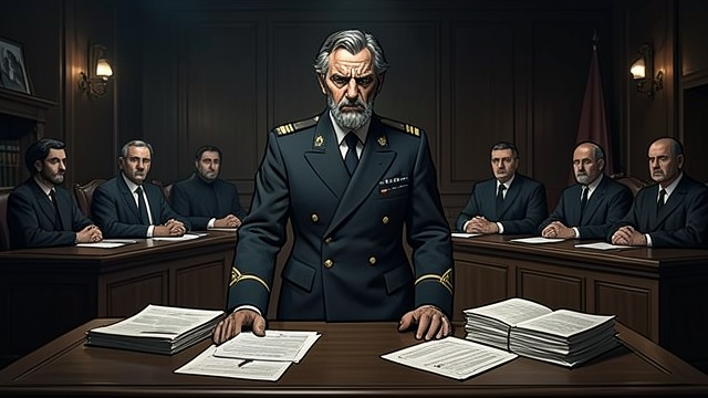 The Courtroom Retreat from "The Caine Mutiny". The Courtroom Retreat Testimony Keefer denies that Queeg seemed insane and confirms that he warned Maryk against relying on the medical log.