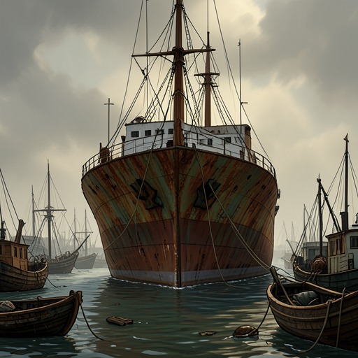 The Caine’s Last Years from "The Caine Mutiny". The Caine moves from overworked combat utility through damage and repair delays to an unceremonious postwar decommissioning.