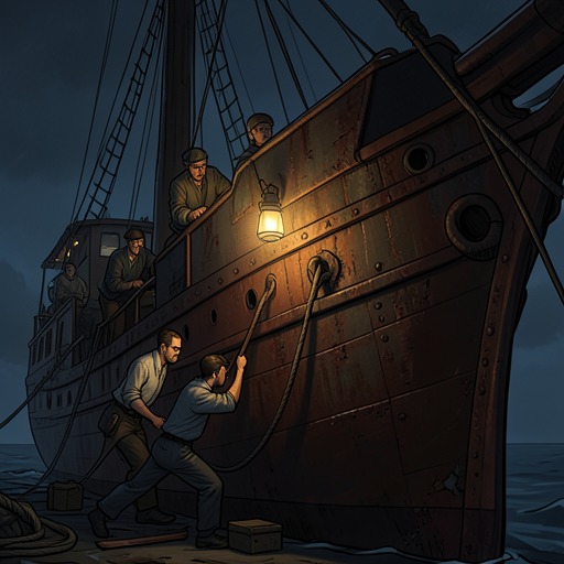 The Caine and Its Crew from "The Caine Mutiny". The Caine’s physical decline and improvised crew culture shape how its sailors endure, resist, and finally save the ship.