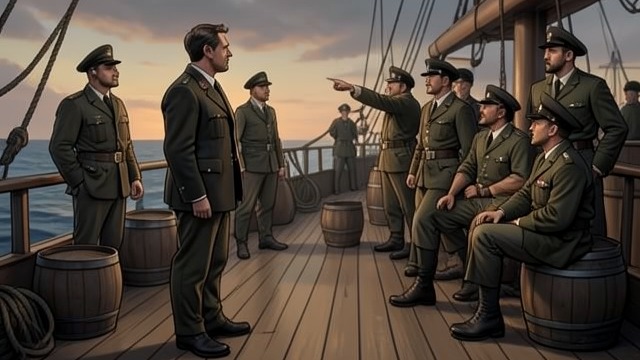 A Voice on the Bridge from "The Caine Mutiny Court-Martial". A Voice on the Bridge A Question from the Crew As Queeg disputes Maryk’s command, Stilwell asks Willie what he should do at the helm.