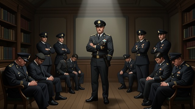From Criticism to Mistrust from "The Caine Mutiny Court-Martial". From Criticism to Mistrust A Closed Wardroom The officers increasingly share private jokes and complaints about Queeg, while Maryk avoids joining them.