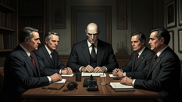 The Medical Board from "The Caine Mutiny Court-Martial". The Medical Board Expert Examination Psychiatrists examine Queeg and conclude that he is not mentally disabled for duty.